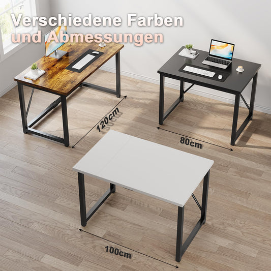 JUMMICO Schreibtisch 100 x 50 x 75 cm, Kleiner Tisch Computertisch Bürotisch für Arbeitszimmer, Computertisch Klein für Home, Office, Braun
