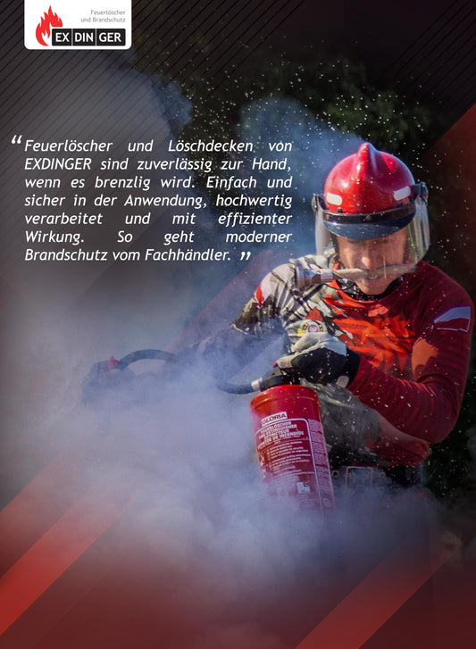 EXDINGER BC-Pulver-Autofeuerlöscher 1kg (Aufladelöscher GP-1Z BC Halterung Sicherungskeil Instandhaltungsnachweis)