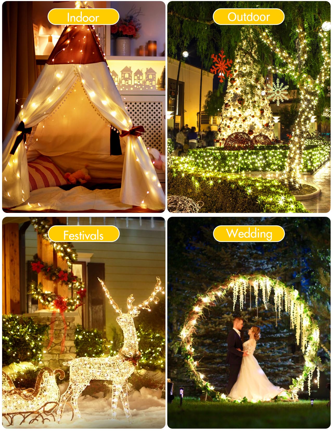 BESCOST Lichterkette Außen mit Stecker, 100M 1000 LED Lichterkette Innen mit Fernbedienung, 8 modi Dimmbar Wasserdicht Fairy Lights mit Timer für Outdoor Garten Balkon Hochzeit Party, Warmweiß