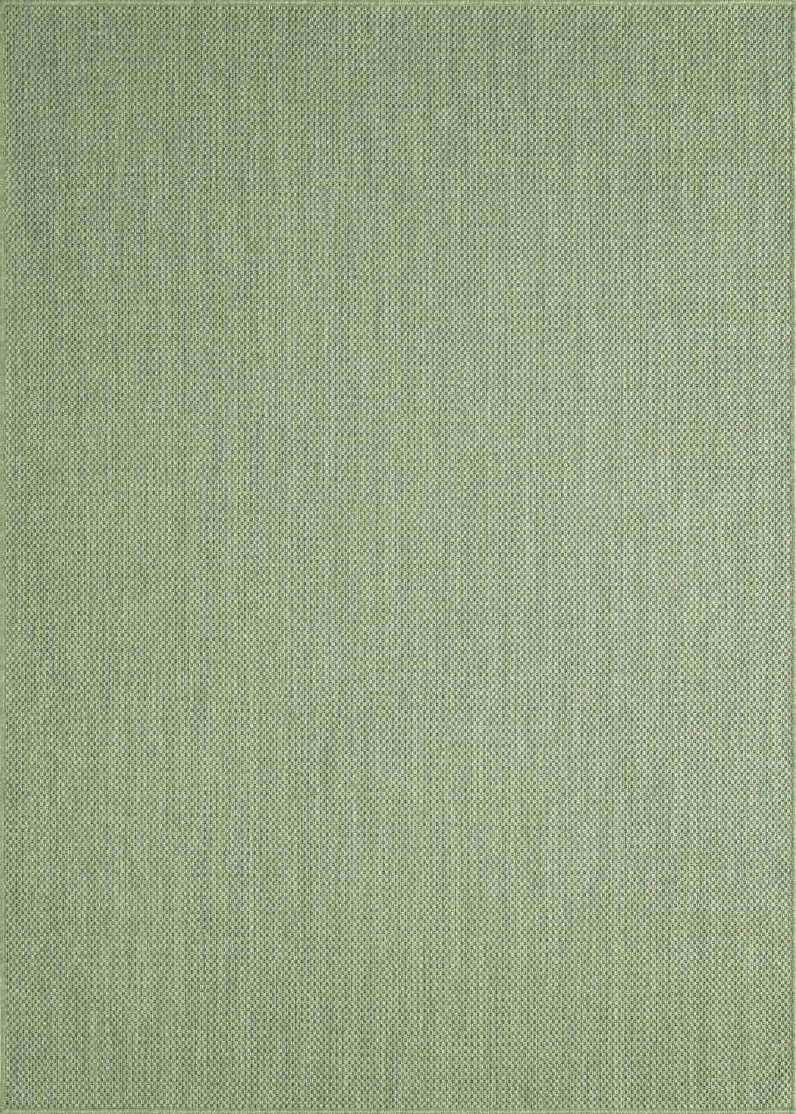 Taracarpet Outdoor Teppich Wetterfest Wohnzimmer Balkon Küchenteppich Flachgewebe Sisaloptik Einfarbig Uni grün 160x220 cm