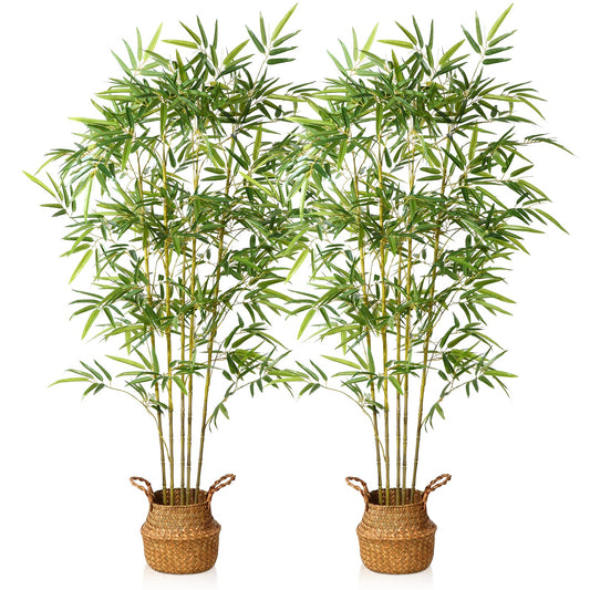 Kazeila Künstliche Pflanzen Groß 160cm Bambus Kunstpflanzen im Topf Kunstbaum Zimmerpflanze für Home Garten Büro Deco(2 Pack)