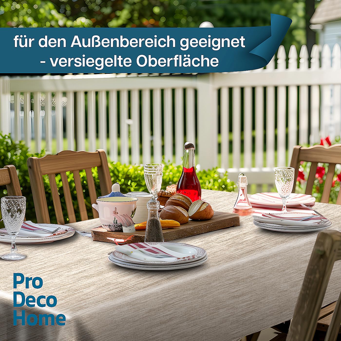 Wachstuch Robuste Leinen Prägung Rund Oval Größe & Farbe wählbar Oval 130 x 180 cm Beige Sand abwaschbare Tischdecke