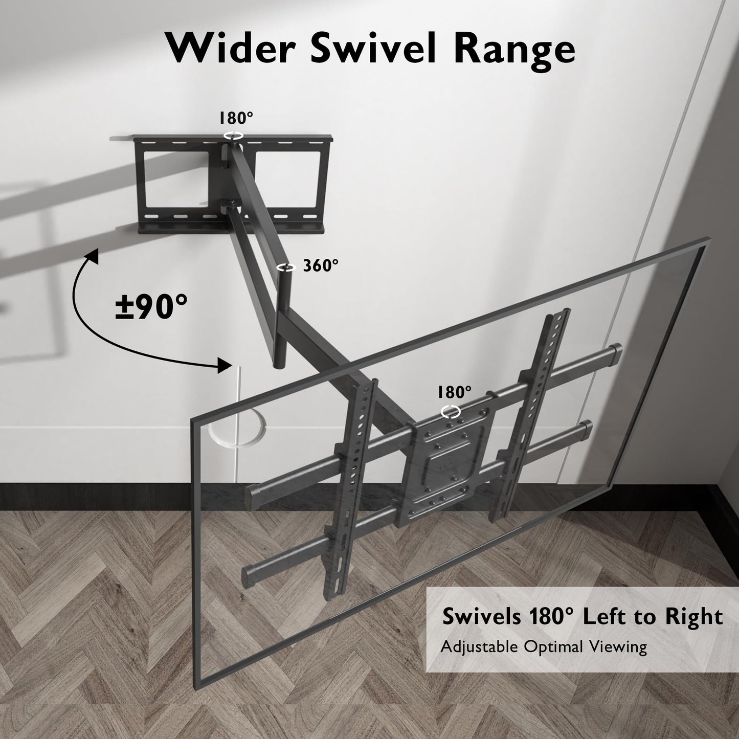 BONTEC TV Wandhalterung mit 1040 mm Extra Langem Gelenkarm für 32-75 Zoll LCD/LED/OLED Flachbildschirme bis 60 kg, Neigbar, Schwenk- und Drehbar, Fernseher Halterung, Max. VESA 600 x 400 mm