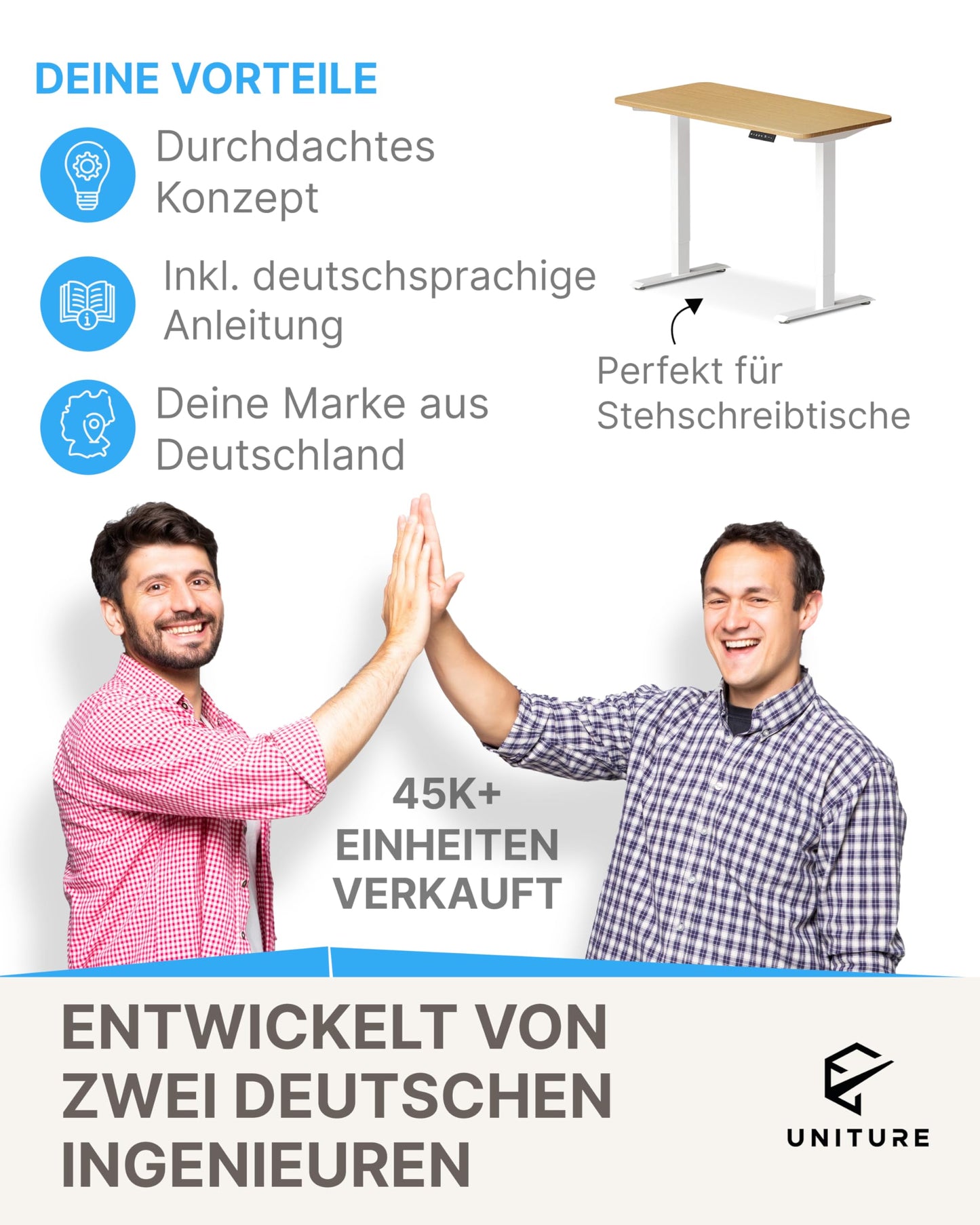 UNITURE® Kabelkanal Schreibtisch [DEKRA Zertifiziert] - 2er Set Kabelmanagement - 2x40cm Kabelhalter - Kabelführung - Cable Management Under Desk - Schwarz