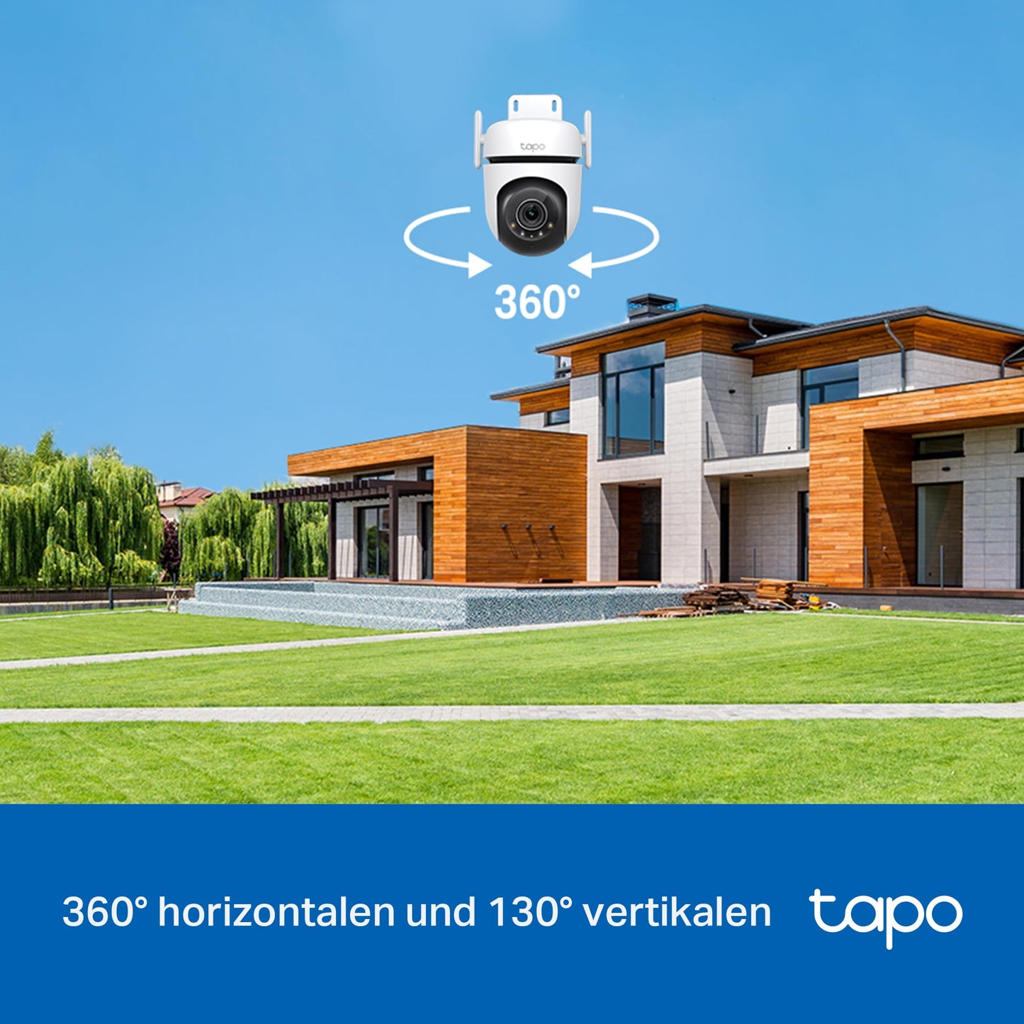 TP-Link Tapo C520WS Überwachungskamera Außen, Starlight Farbe Nachtsicht,360° Kamera , 2K 4MP, 2 leistungsstarke Antennen,IP66 wetterfest, Sicherer lokaler&Cloud-Speicher, AI-Erkennung, APP