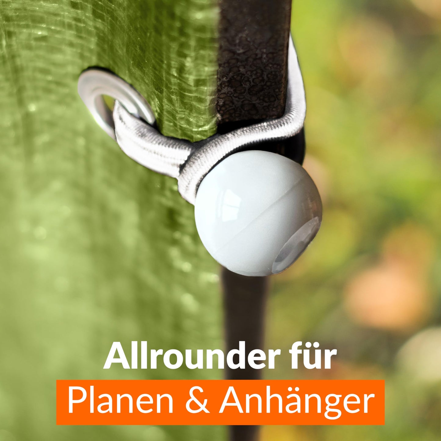 25 Spanngummis mit Kugel in Weiß | Expander Befestigung für Planen, Banner, Anhänger, Zelt, Trampolin usw. | Gummi-Spanner Universal
