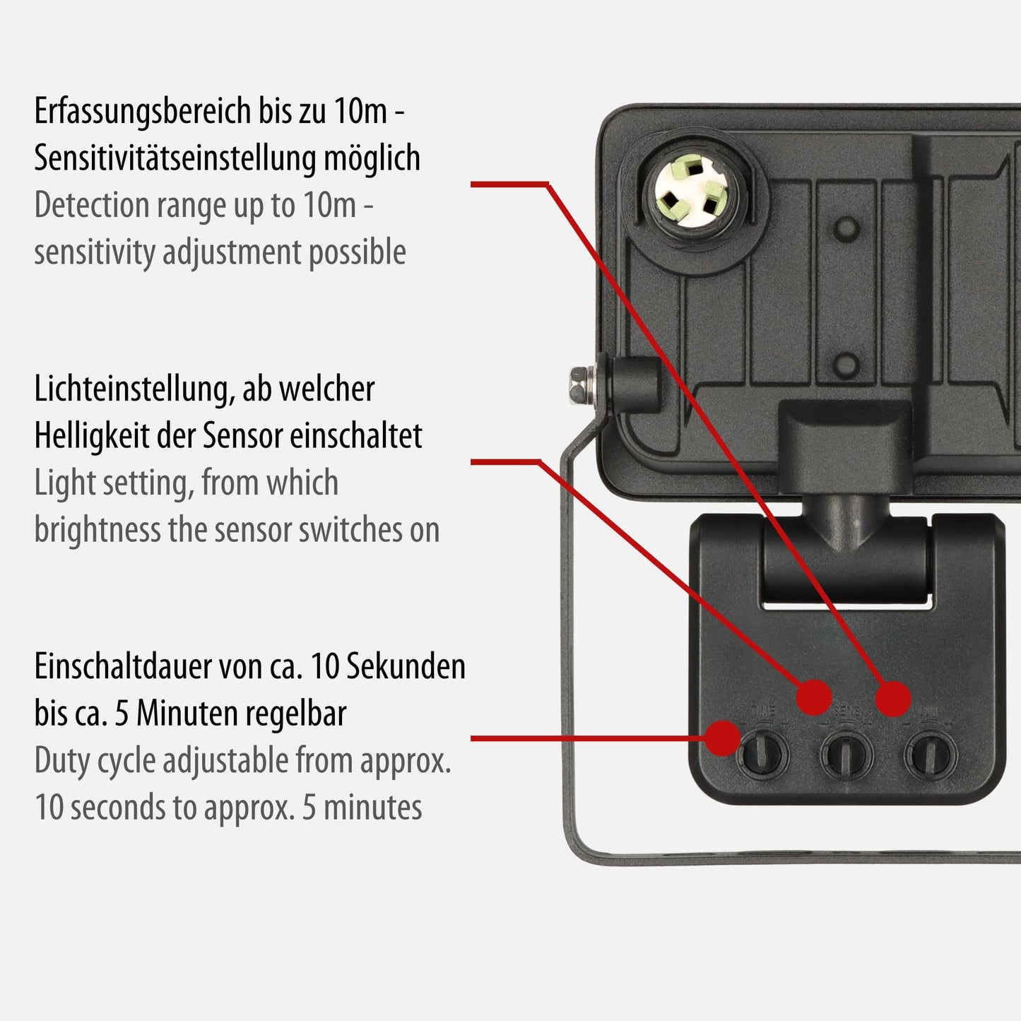 Brennenstuhl LED Strahler JARO 1060 P (LED Wandstrahler für außen IP65, 10W, 1150lm, 6500K, mit Bewegungsmelder und Dämmerungssensor)