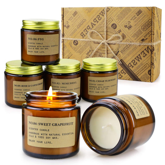 Duftkerzen Geschenkset für Frauen, 6 Pack Entspannung Aromatherapie Kerzen Natürliches Sojawachs, Stressabbau Duftkerze für Sie, Geburtstag, Valentinstag, Meditation, Bad, Yoga