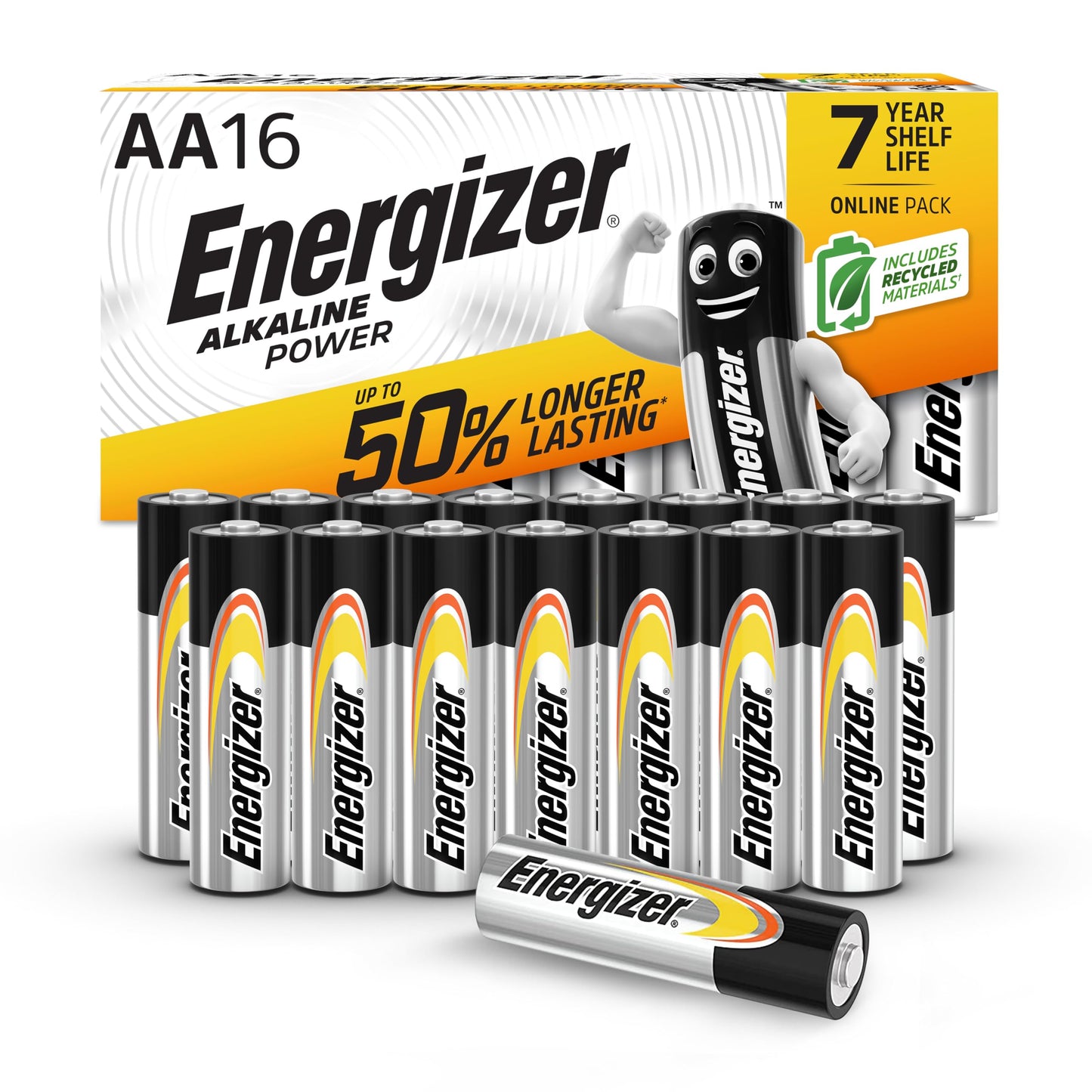 Energizer Batterien AA, Alkaline Power Batterie, 16 Stück