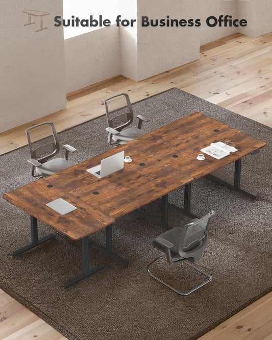 JUMMICO Höhenverstellbarer Schreibtisch Höhenverstellbar Elektrisch, Ergonomischer Steh-Sitz Tisch Stehpult Verstellbarer Computertisch,Stehschreibtisch Bürotisch Standing Desk,100 x 60 cm, Braun