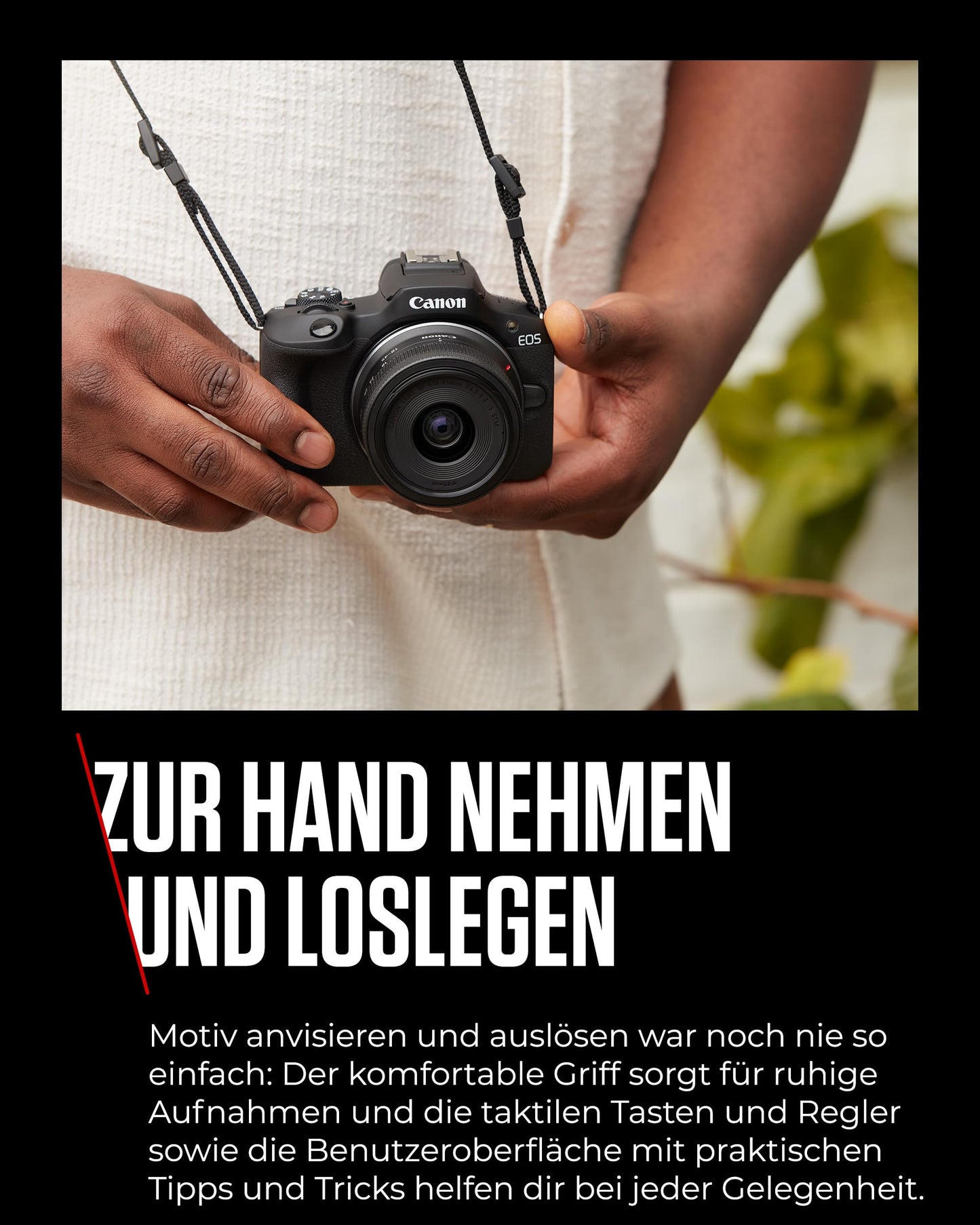 Canon EOS R100 Spiegellose Kamera + RF-S 18-45mm is STM Objektiv + RF-S 55-210mm is STM Objektiv (Kompaktkamera, 4k Videokamera, Digitalkamera mit Autofokus und Motiverkennung)