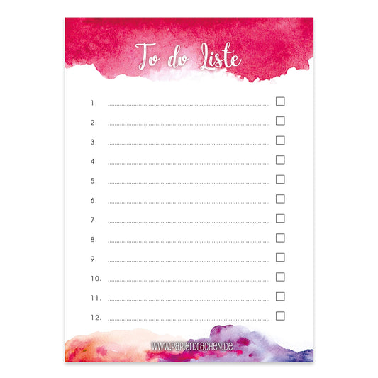Papierdrachen 6 Notizblöcke für Termine, Wochenplaner, to do Liste, Einkaufslisten und mehr - Tagesplaner und Wochenplaner Aquarell - Ideal für Schule, Uni und Haushalt - Notizblock - DIN A6