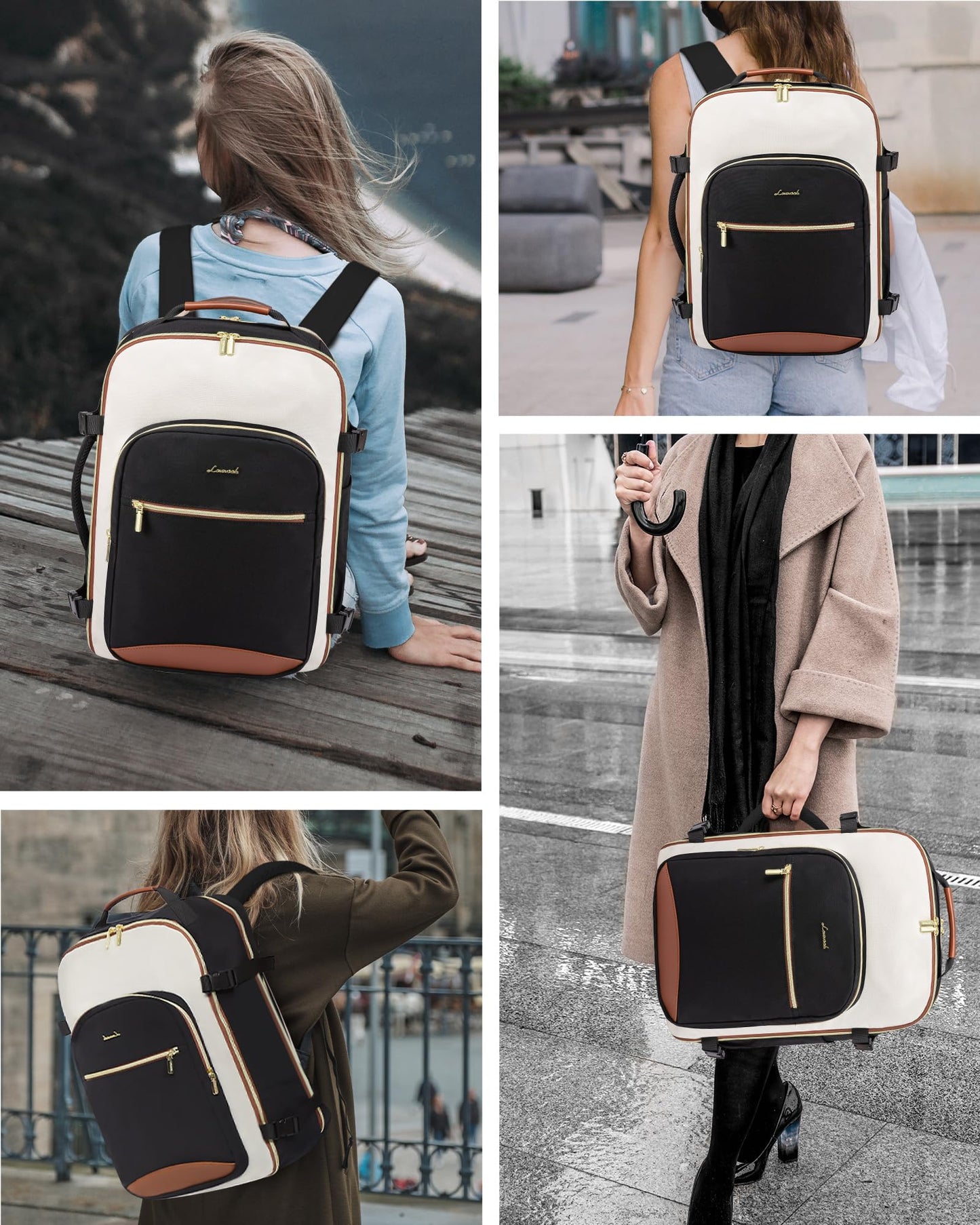 LOVEVOOK Handgepäck Rucksack Flugzeug, Reiserucksack Damen Groß 40L Herren Wasserdicht, Laptop Backpacks 17 Zoll Mit Laptopfach, Travel Backpack Daypacks Für Schule Arbeit Camping