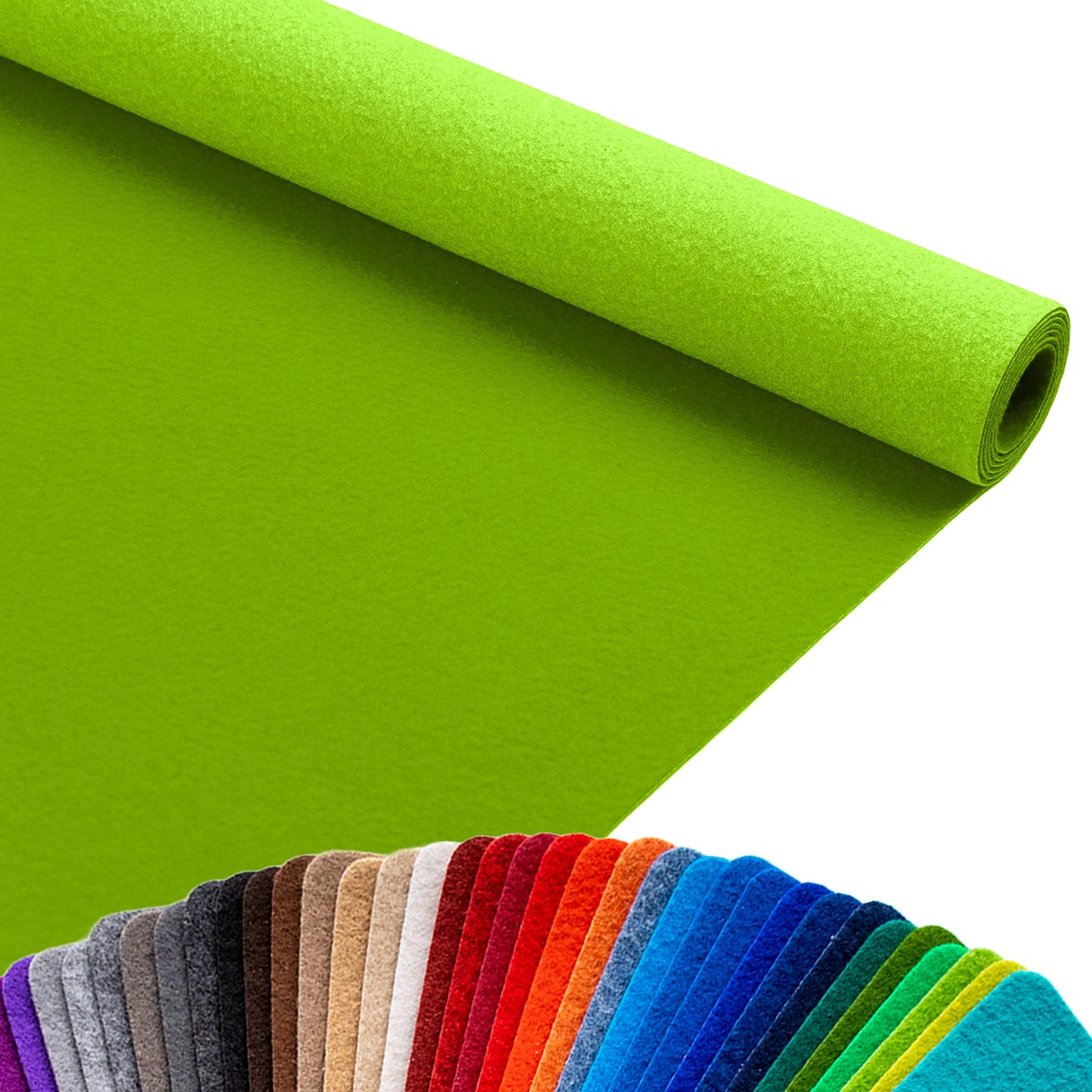 Primaflor Event- & Messeteppich Podium - Hellgrün - 100x400 cm– Robuster Flachfilzteppich mit Rutschfester, schalldämmender Oberfläche – ideal für den Messen, Ausstellungen & Events
