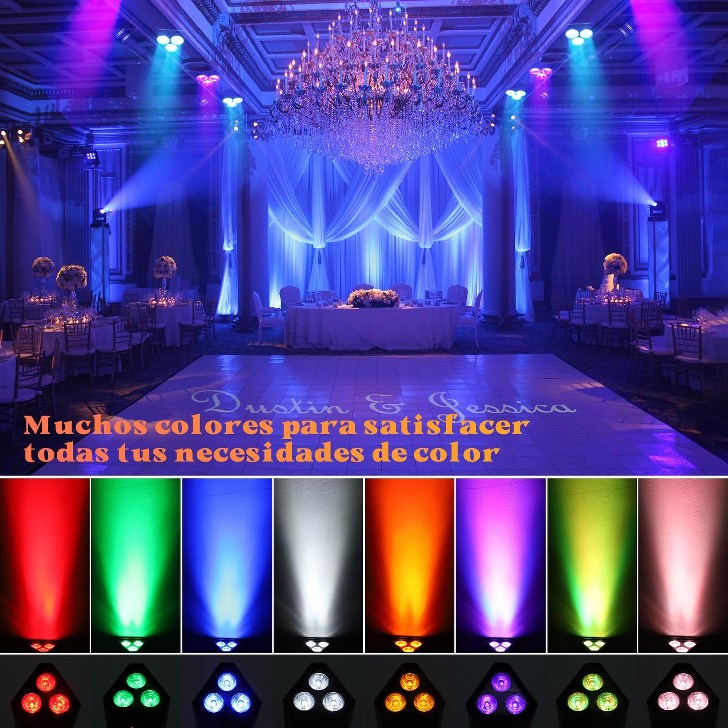 Rtktoup 3 * 18W Akku LED Par Licht, RGBW+UV 6 In 1 Wiederaufladbarer Bühnenstrahler, Disco Partylicht mit Infrarot Fernbedienung/2,4 GHz Wireless/APP, geeignet für Bühnen Festivals Party Club