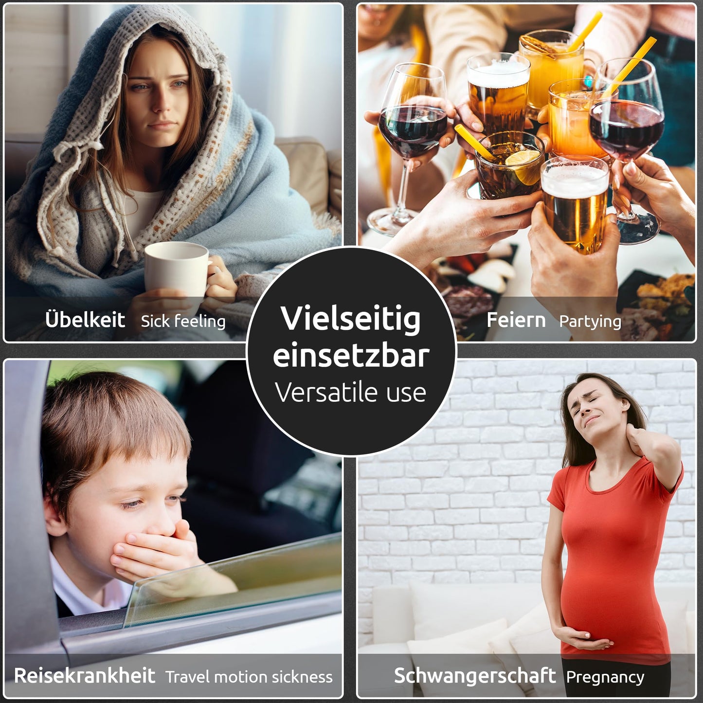 ECENCE Spuckbeutel mit Ring 10 Stück, Kotztüte blickdicht, Brechbeutel Auto, Brechtüte Reise, Spucktüte Flugzeug, hohes Fassungsvermögen, leicht verschließbar