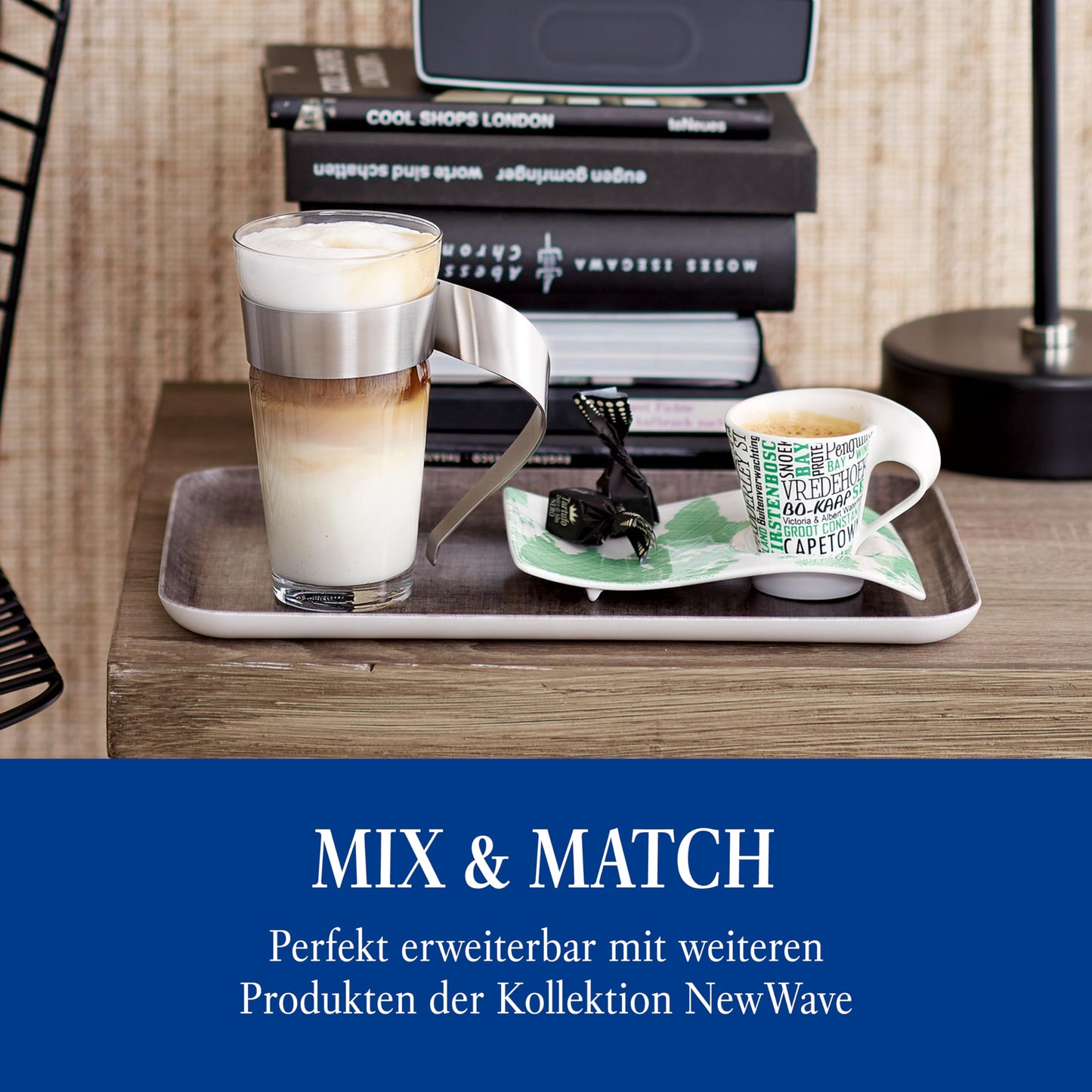 Villeroy & Boch – Newwave Ausgefallenes Latte Macchiato Glas 500 Ml, Spülmaschinenfest, Teeglas, Tasse, Becher, Heißgetränkebecher Groß Für Latte Macchiato, Cappuccino, Kaffee Und Glühwein, Edelstahl