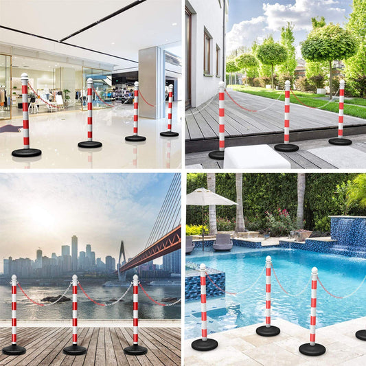 25m Absperrkette Plastikkette Kunststoffkette rot/weiß Ø 6mm Kette Warnkette Parkplatz Parkplatzsperre Kette Kunststoff