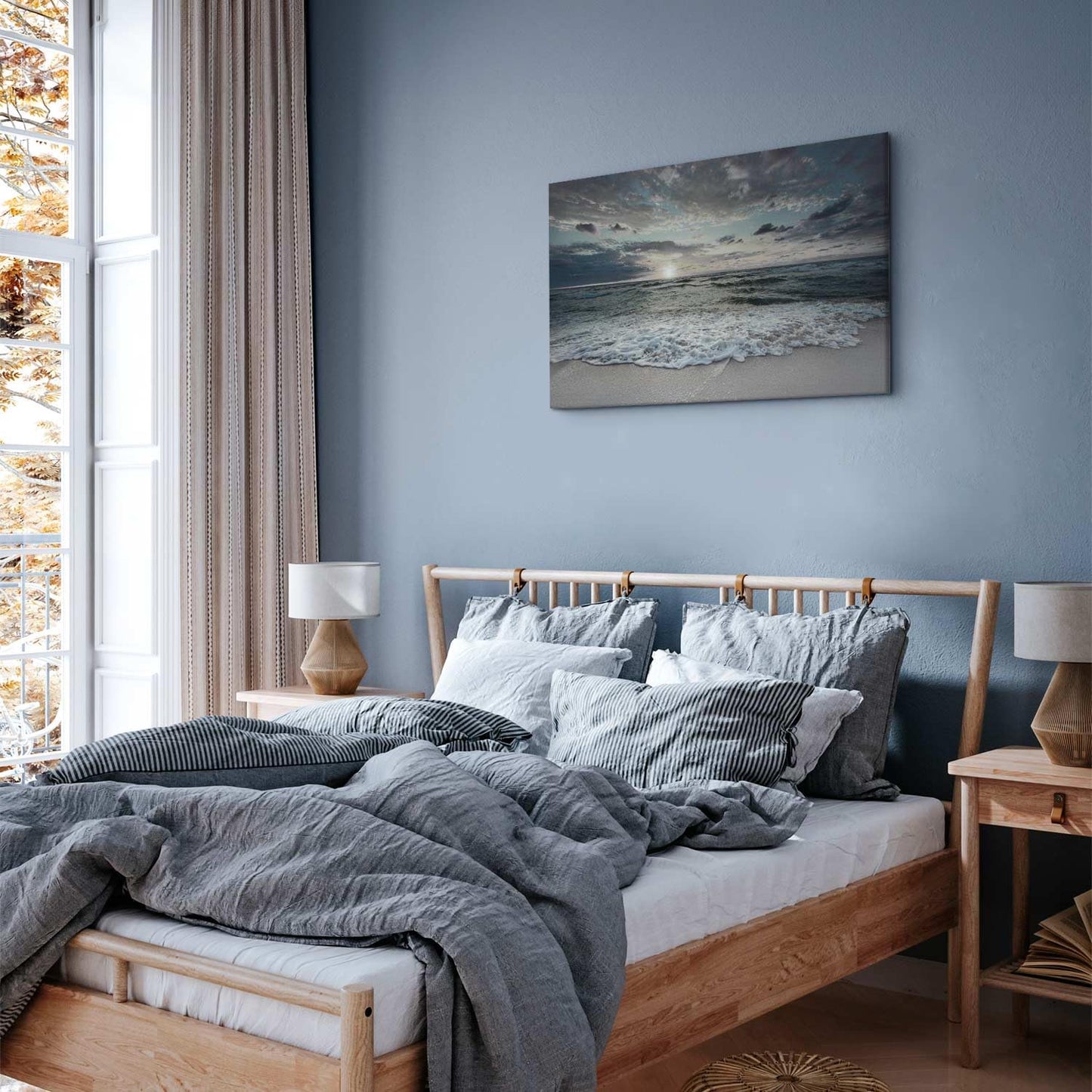 murando Wandbilder XXL 120x80 cm - Vlies Leinwandbild 1 tlg Leinwand Bilder Wand Deko Bilder Wohnzimmer Bild Schlafzimmer Leinwandbilder Wandbild Groß Design - Meer Landschaft Strand c-C-10019-b-a