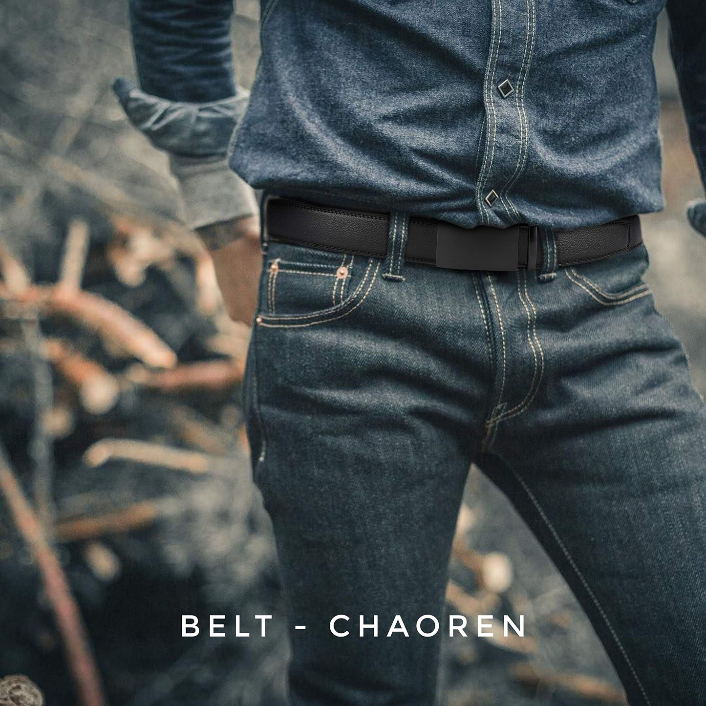 CHAOREN Gürtel Herren, Automatik Ledergürtel Herren Ratsche für Herren Business Anzug, 35mm Gürtel ohne Löcher, Größe Angepasst