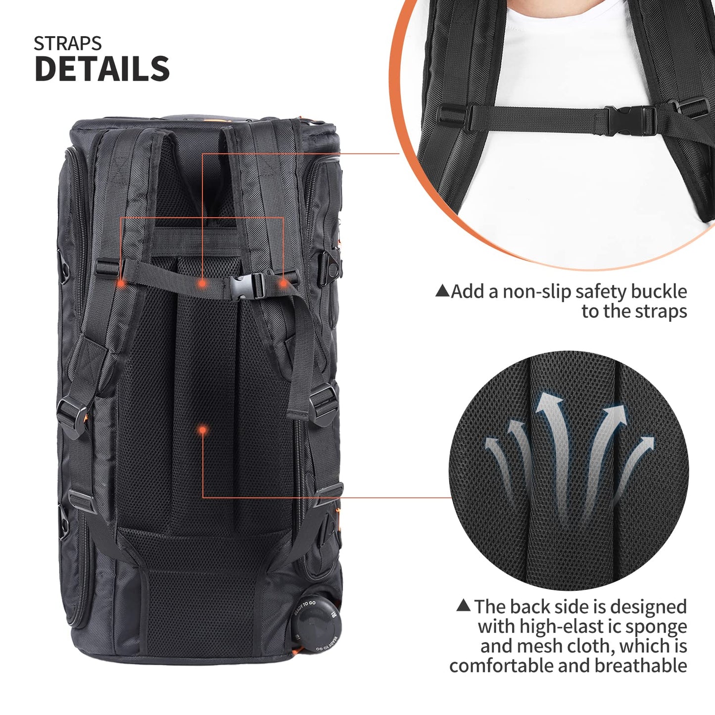LICHIFIT Aufbewahrungstasche, tragbarer Reiserucksack für JBL PARTYBOX 320 Bluetooth-Lautsprecher, Schutzhülle, Hülle, Tragetasche, Schwarz , Kompakt
