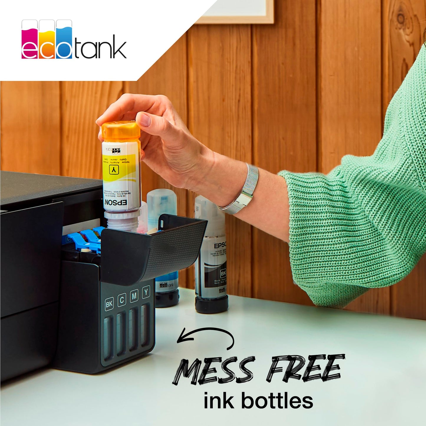 Epson EcoTank 102 Original Tinte in Flaschen, Multipack mit vier Farben
