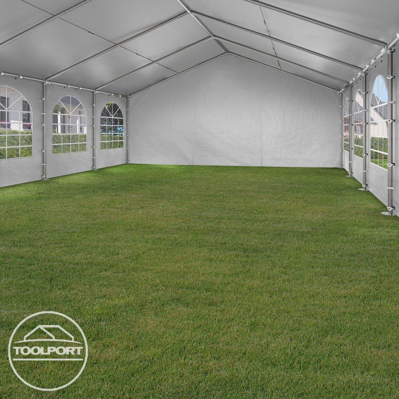 TOOLPORT Hochwertiges Partyzelt 3x6 m Pavillon Zelt PE Plane 450 N Gartenzelt Festzelt Wasserdicht weiß