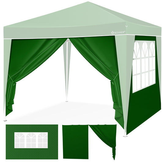 KESSER® 2X Seitenwand für Pavillon 3x3m - Faltpavillon Pop Up | klappbar | platzsparend | verstaubar, Grün