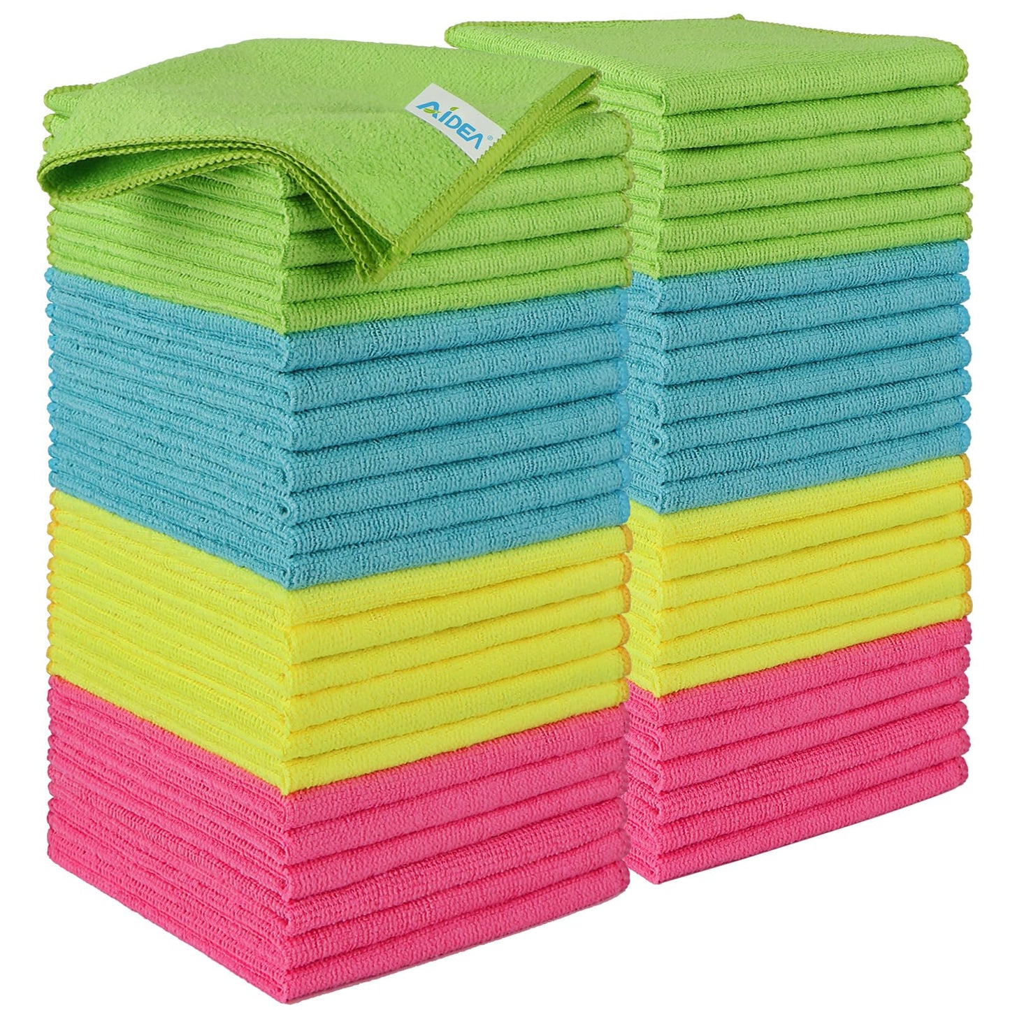 AIDEA Microfasertücher Mikrofasertücher 50 Stück, Mikrofaser Putzlappen Küch Reinigungstücher Geschirrtücher für Haus, Auto, Motorrad, Fenster, 30 x 30 cm