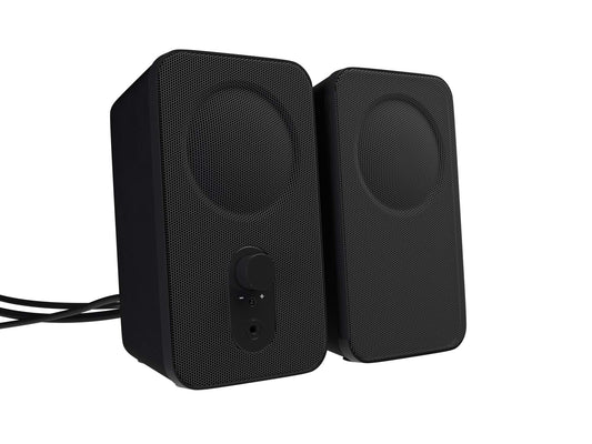 Amazon Basics - Computer-Lautsprecher für Schreibtisch oder Laptop , AC-Betrieb (EU-Version), 2 Stück, Schwarz