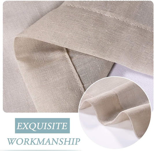 LINFKY Outdoor Vorhänge, Abnehmbares, Klebriges Tab-Top Zum Einfachen Aufhängen Und Abwickeln, wasserdichte Außenveranda Mit Weißem Gardinen-Innendeck Im Freien, 2 Paneele (2X 132x213 cm,Natürlich)