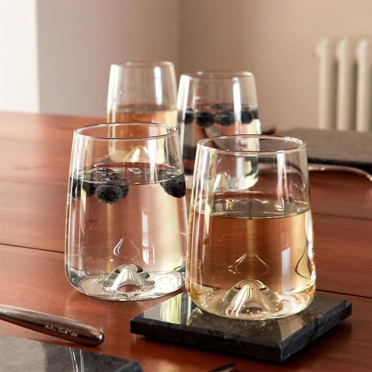 NORDIC SCHILLER Moderne Trinkgläser Groß 475ml, 6er Set%100 BLEI FREI Weinglas, Wassergläser Spülmaschinenfest Coktailgläser Wasserglas Groß Weingläser, Trinkglas Water Glasses Caipirinha Gläser Groß