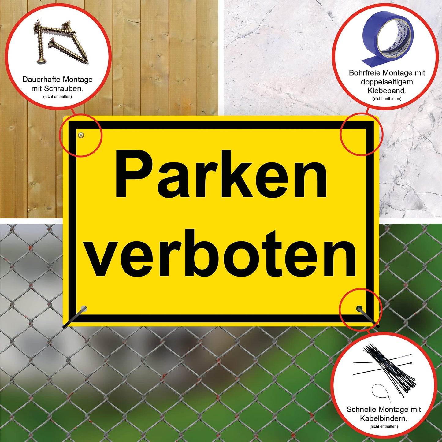2 Stück Parken verboten Schild 20 x 30 cm aus stabiler PVC Hartschaumplatte 3mm Parkplatzschild mit UV-Schutz von STROBO