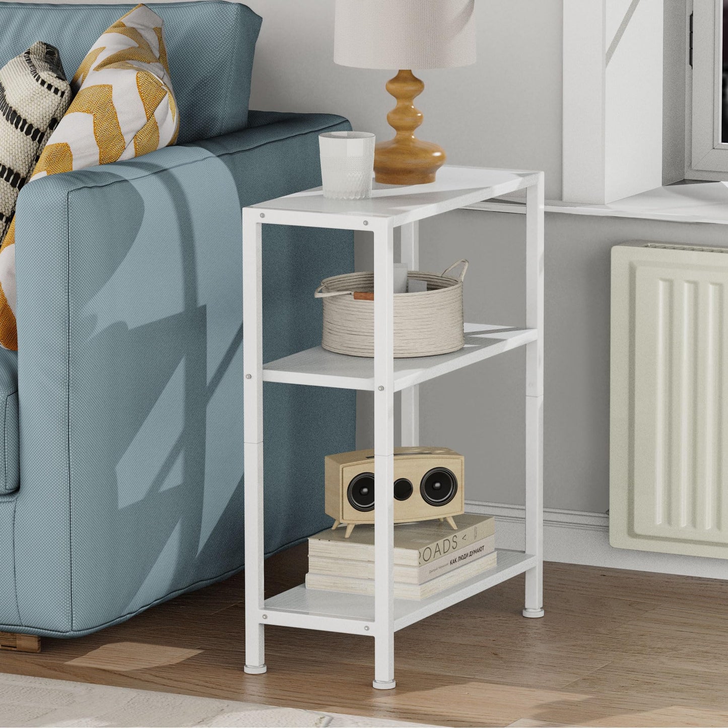 Vantimo Beistelltisch, Kleiner Beistelltisch, Sofa Beistelltisch für schmale Räume, Schlanker Beistelltisch, Nachttisch, für Wohnzimmer Schlafzimmer Büro