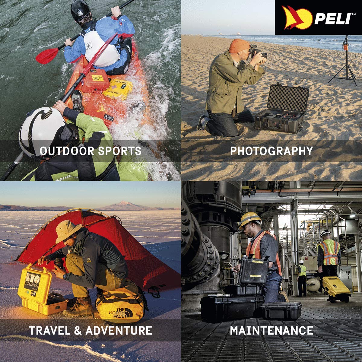 PELI 1510 Robuster Reise- und Outdoorkoffer, IP67 Wasser- und Staubdicht, 27L Volumen, Ohne Schaum, Schwarz