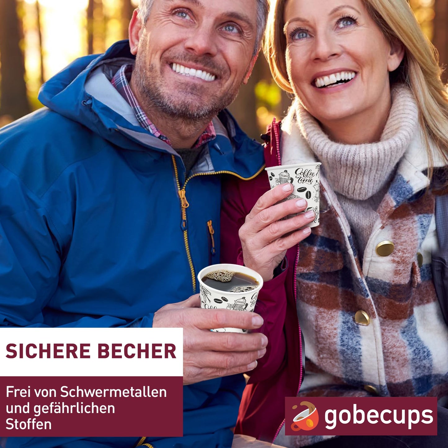 gobecups 100 Weiße Pappbecher 200 ml / 7 oz für Kaffee und Mehr, kaffeebecher pappe, kaffebecher, kaffeebecher einweg