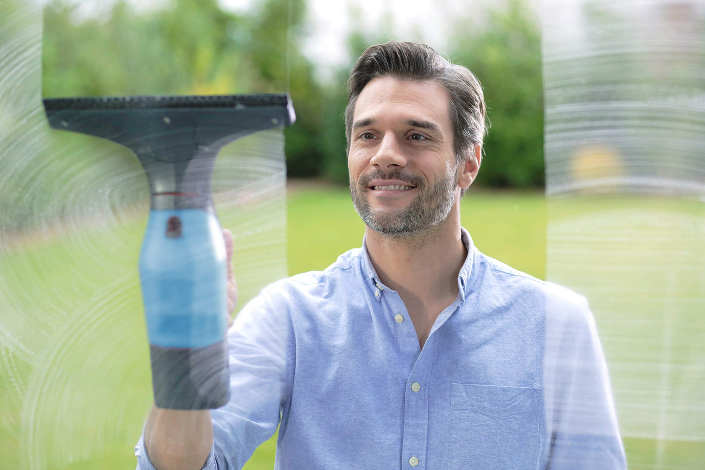 Vileda Windomatic Power Blue Fenstersauger, mit Spray Einwascher