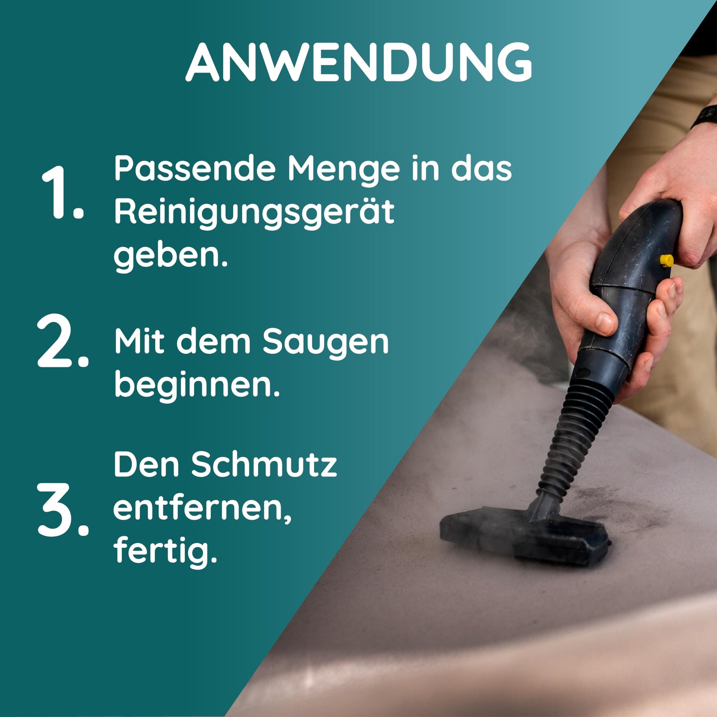 hauszauber® - Polsterreiniger Konzentrat [EXTRA REIN] - 1000 ml - Für Waschsauger, Nasssauger und manuelle Reinigung - Sofa, Auto, Couch, Sessel, Teppich - Fleckenentferner