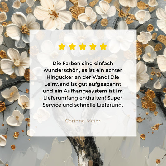 MuchoWow© Leinwand Bilder Groß 120x80 cm XXL Wanddeko Wohnzimmer Aesthetic Room Decor Deko Zimmer Wandbilder Modern Bild auf Leinwand Baum - Blumen - Weiß - Natur - Kunst