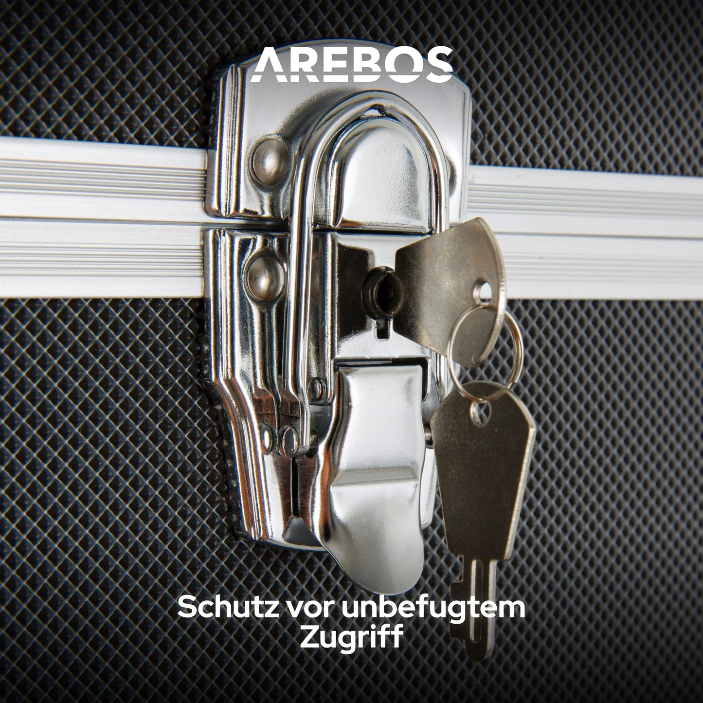 Arebos 3er Set Transportkoffer | Aluminium | 200 L Gesamtvolumen | abschließbar | inkl. Tragegriffe | Wasserdicht | Transportboxen | tragbarer Transportkoffer