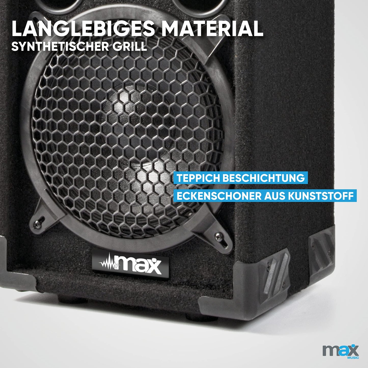 MAX28 - DJ Anfänger Set - DJ Boxen Set, inklusive Verstärker, 1000 Watt Endstufe, MAX28 Bundle 2 Lautsprecher mit Verstärker, PA Disco Boxen, Disco-Lautsprecher DJ Anlage, Komplett Set