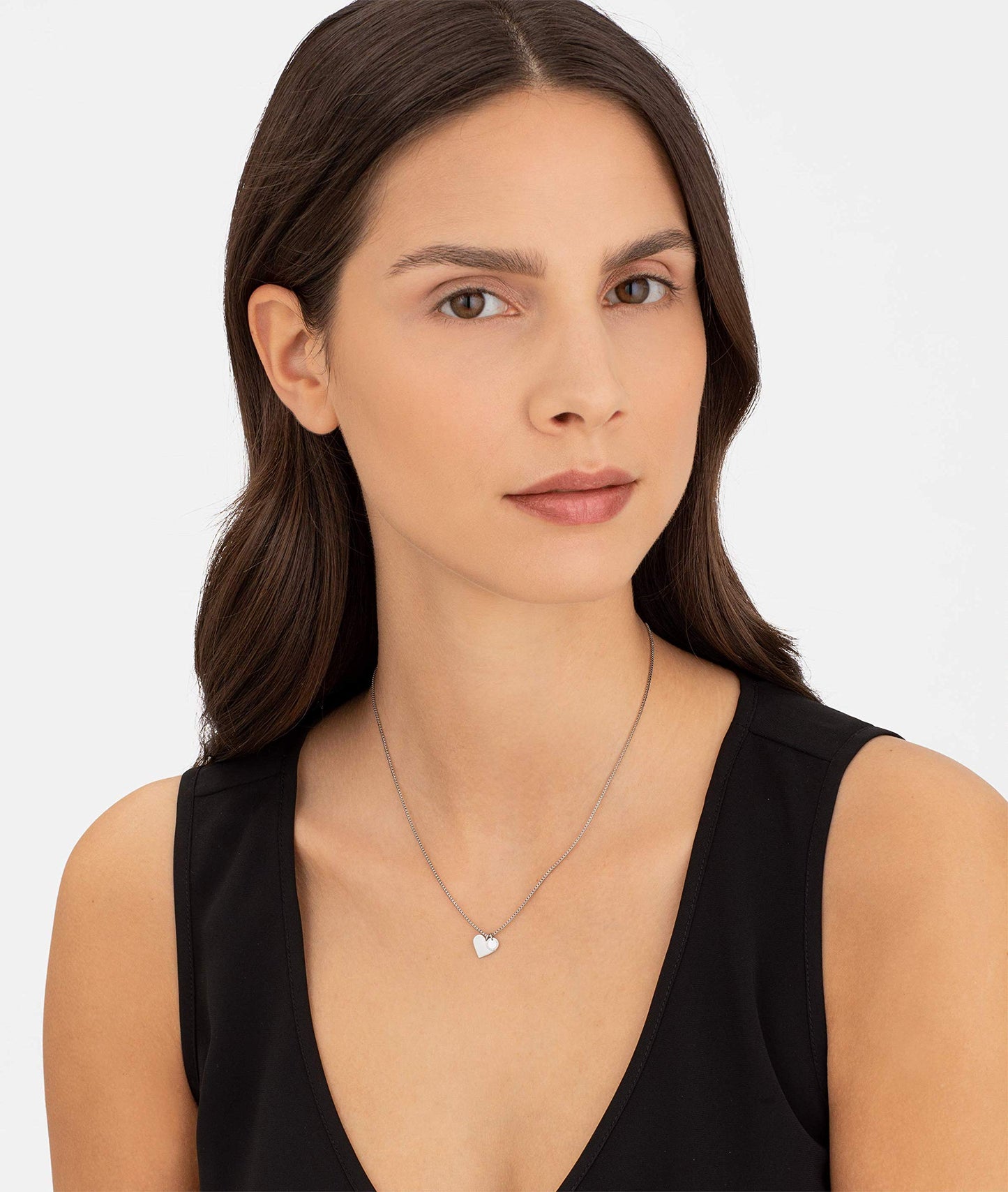 LIEBESKIND BERLIN TIME & JEWEL LJ-0503-N-45 Damen Collier Herz Edelstahl Silber 45 cm One Size