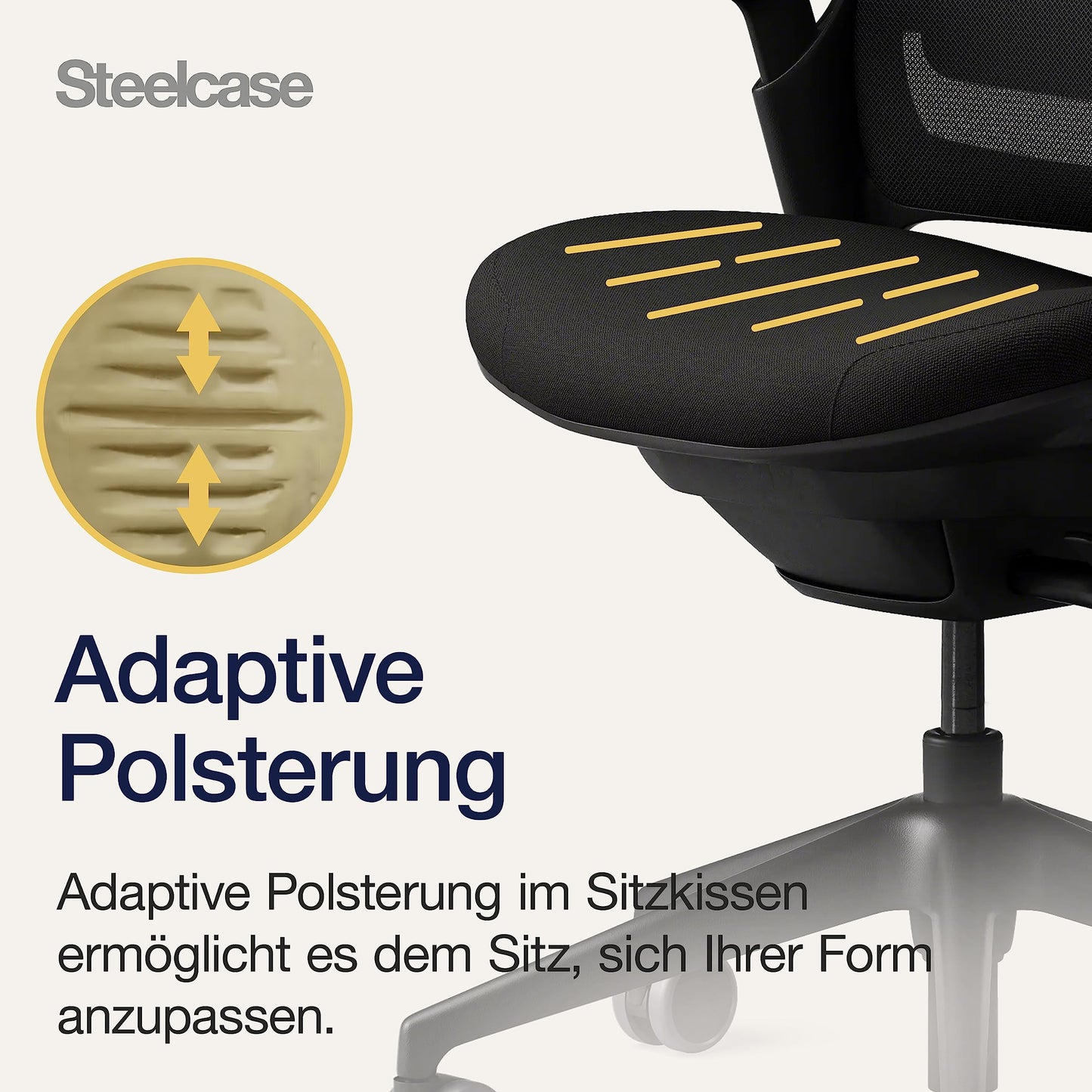 Steelcase Series 1 Ergonomischer Bürostuhl mit LiveBack Lumbalstütze und 4D-Armlehnen Onyx Schwarz