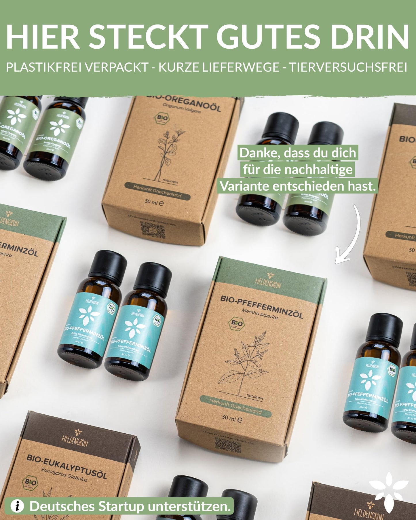 Heldengrün® BIO Oregano Öl [HOCHDOSIERT] mit +82% Carvacrol - Zertifiziertes Lebensmittel zum Einnehmen - Oreganoöl Bio aus Griechenland - Oregano Oil