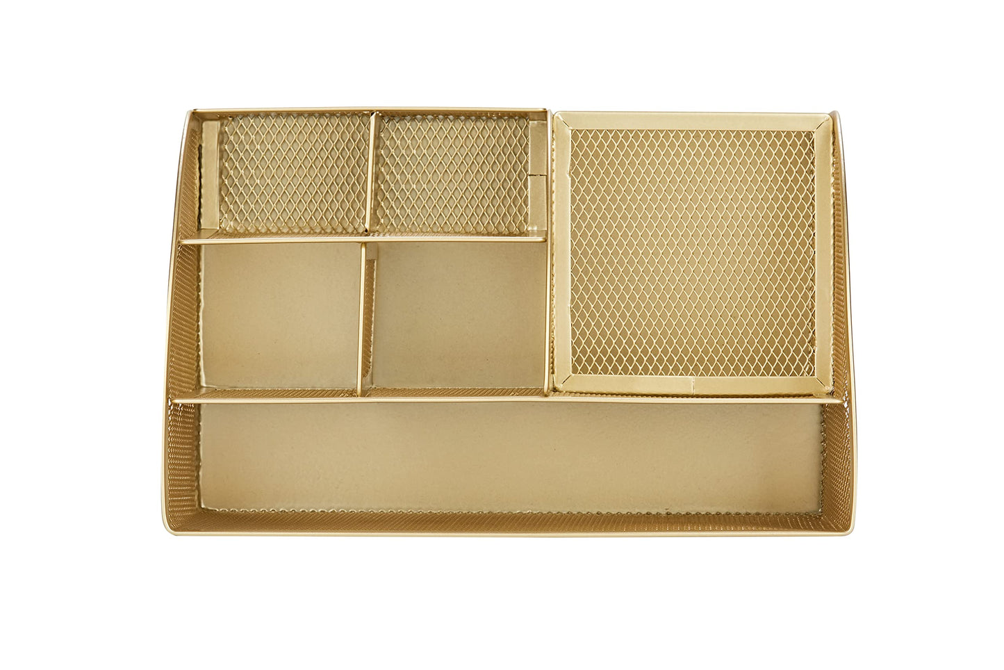 Annova Mesh Desk Organizer Office mit 7 Fächern + Schublade/Schreibtischordnung Candy/Stifthalter/Multifunktions-Organizer (Gold)