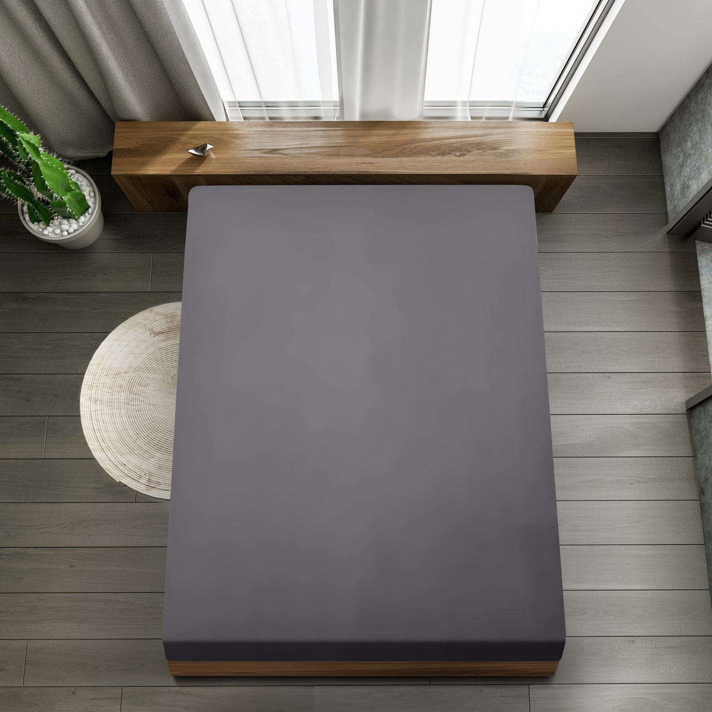 Utopia Bedding - Spannbettlaken 180x200cm - Grau - Gebürstete Polyester-Mikrofaser Spannbetttuch - 35 cm Tiefe Tasche