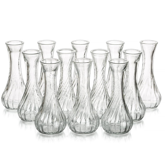 12 x Kleine Vasen für Tischdeko, Hewory Vase Glas Blumenvase Vintage Deko Glasvase Mini Vasen Set Vasen Klein Tischdeko Für Wohnzimmer Deko Modern Hochzeitsdeko