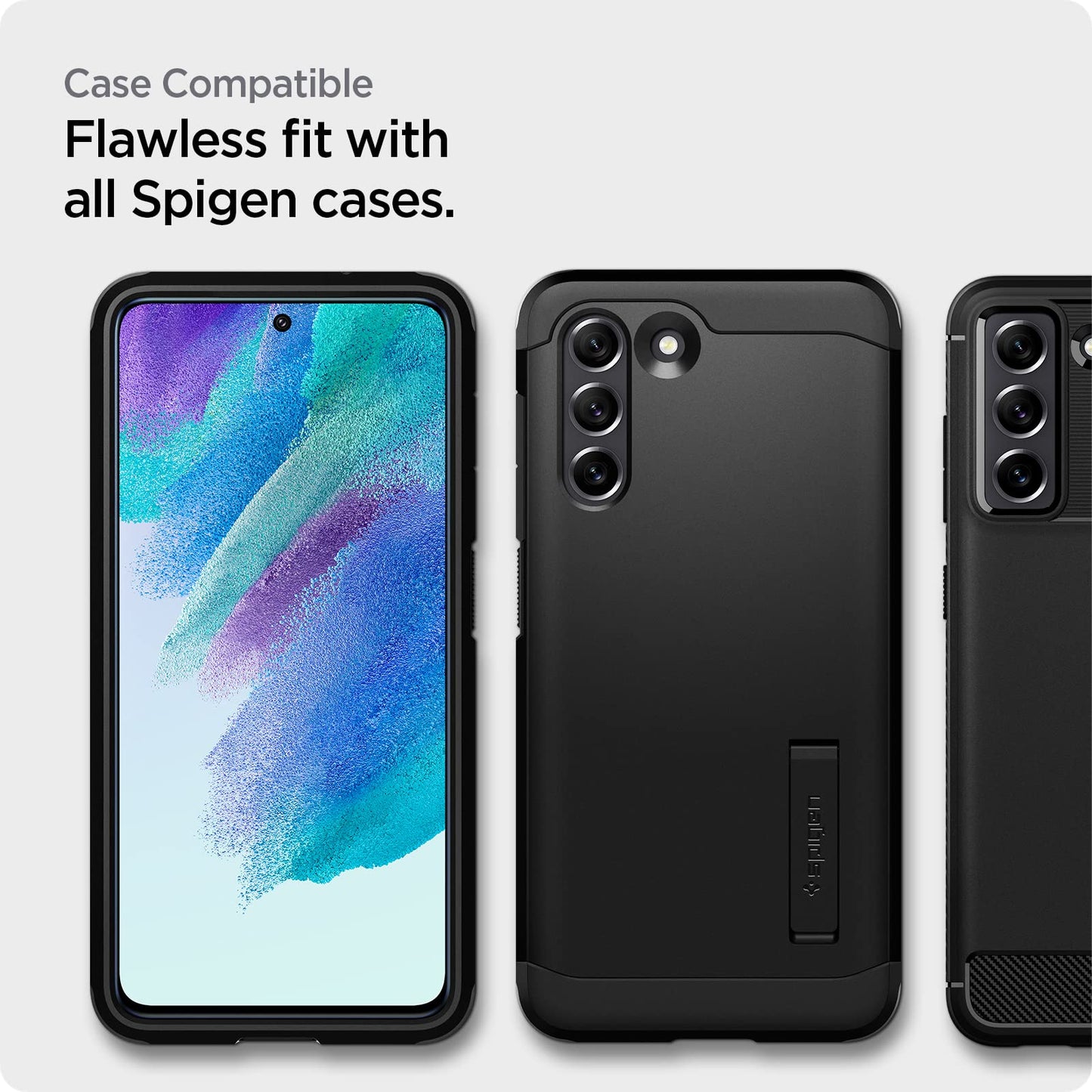 Spigen AlignMaster Schutzfolie kompatibel mit Samsung Galaxy S21 FE 5G, 2 Stück, Kratzfest, Hüllenfreundlich, Touch Reaktiv, 9H Härte Folie