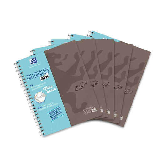 Oxford Europeanbook, 5er Pack, DIN A4, kariert, braun