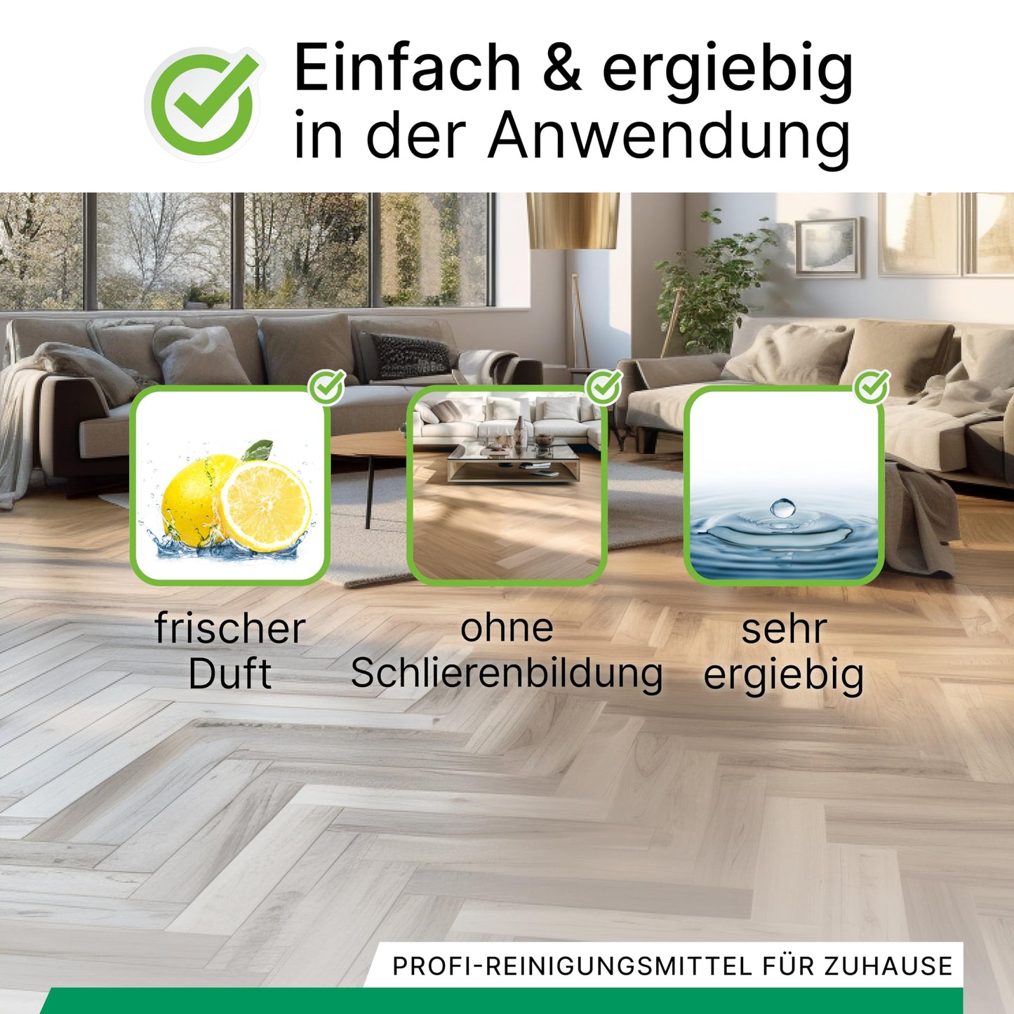 BiOHY Reinigungsmittel für Saugwischer mit Frischeduft (9 x 1 Liter) + Dosierer | 1:200 Konzentrat für alle Nass-Trockensauger | ideal für Fliesen, PVC, Parkett, Laminat & Teppich | streifenfreier